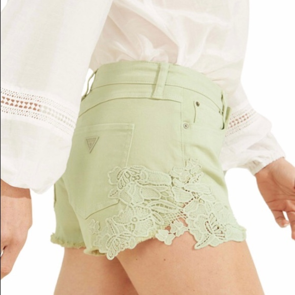 GUESS denim embroidered shorts